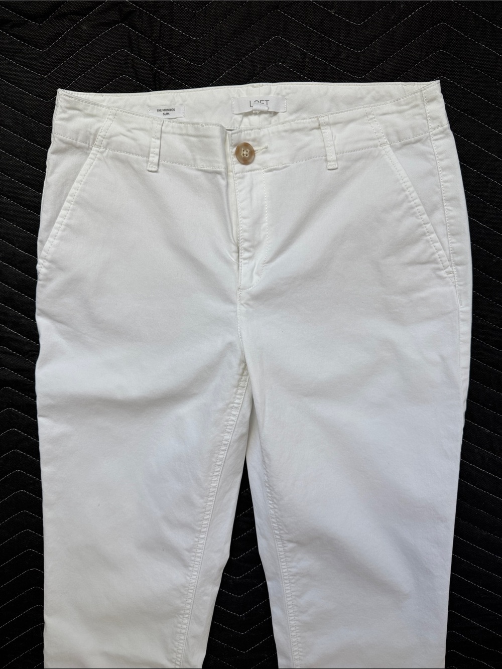 LOFT White Chino Straight Pants - Picture 2 of 9
